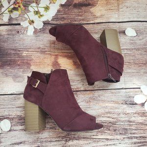 Open Toe Memory Foam Booties Sz 7 Wide